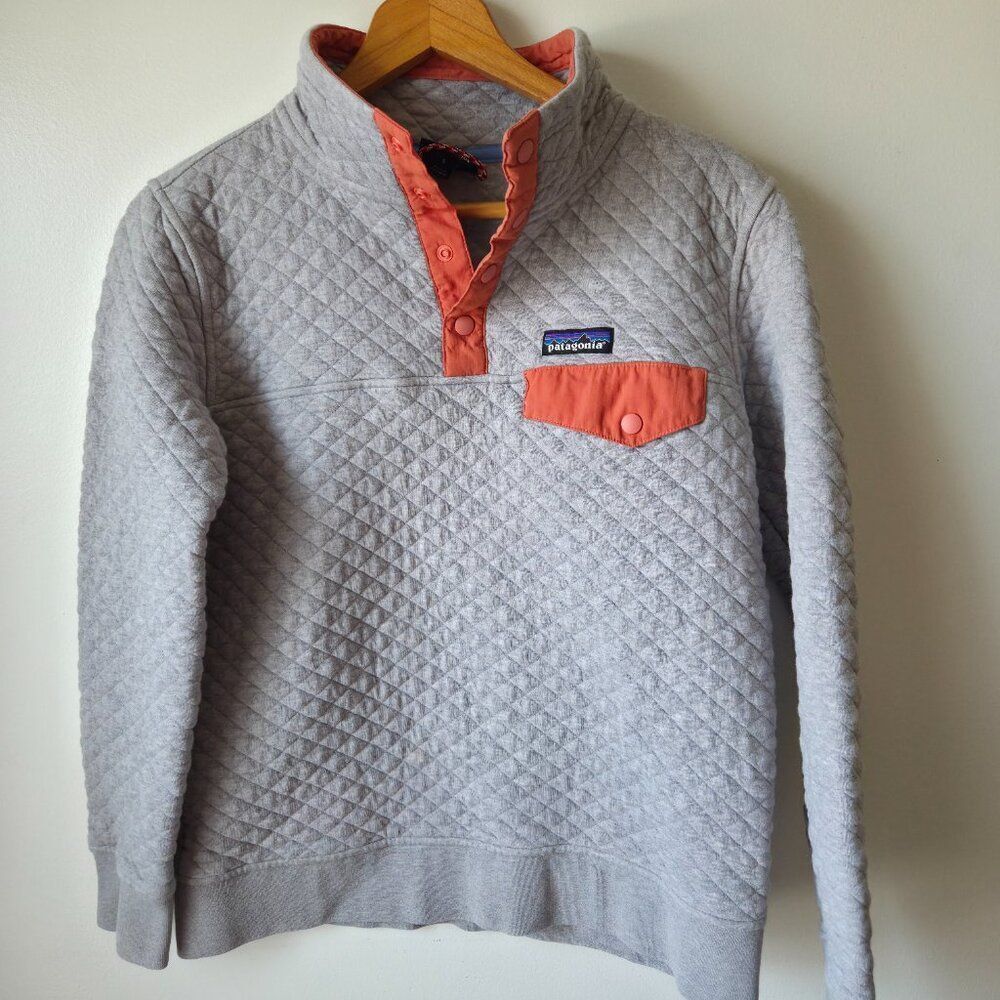 EUC PATAGONIA WOMENS MOCK NECK QUILTED QUARTER BUTTONED PULLOVER SIZE SMALL WMN